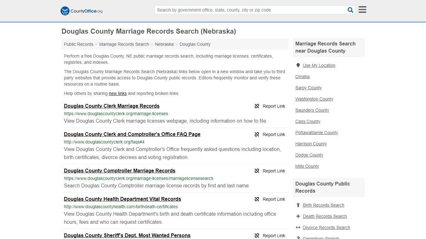 Marriage Records Search - Douglas County, NE (Marriage ...