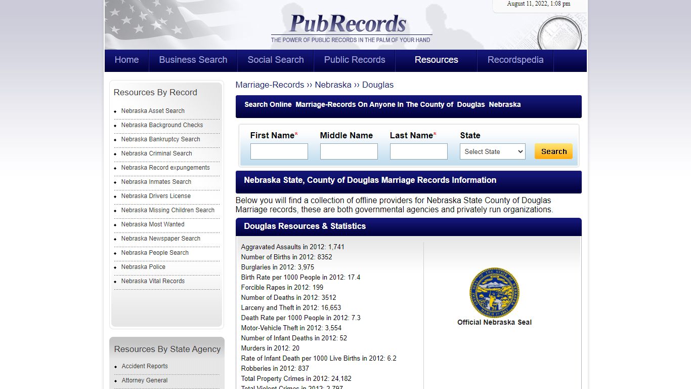 Douglas County, Nebraska Marriage Records